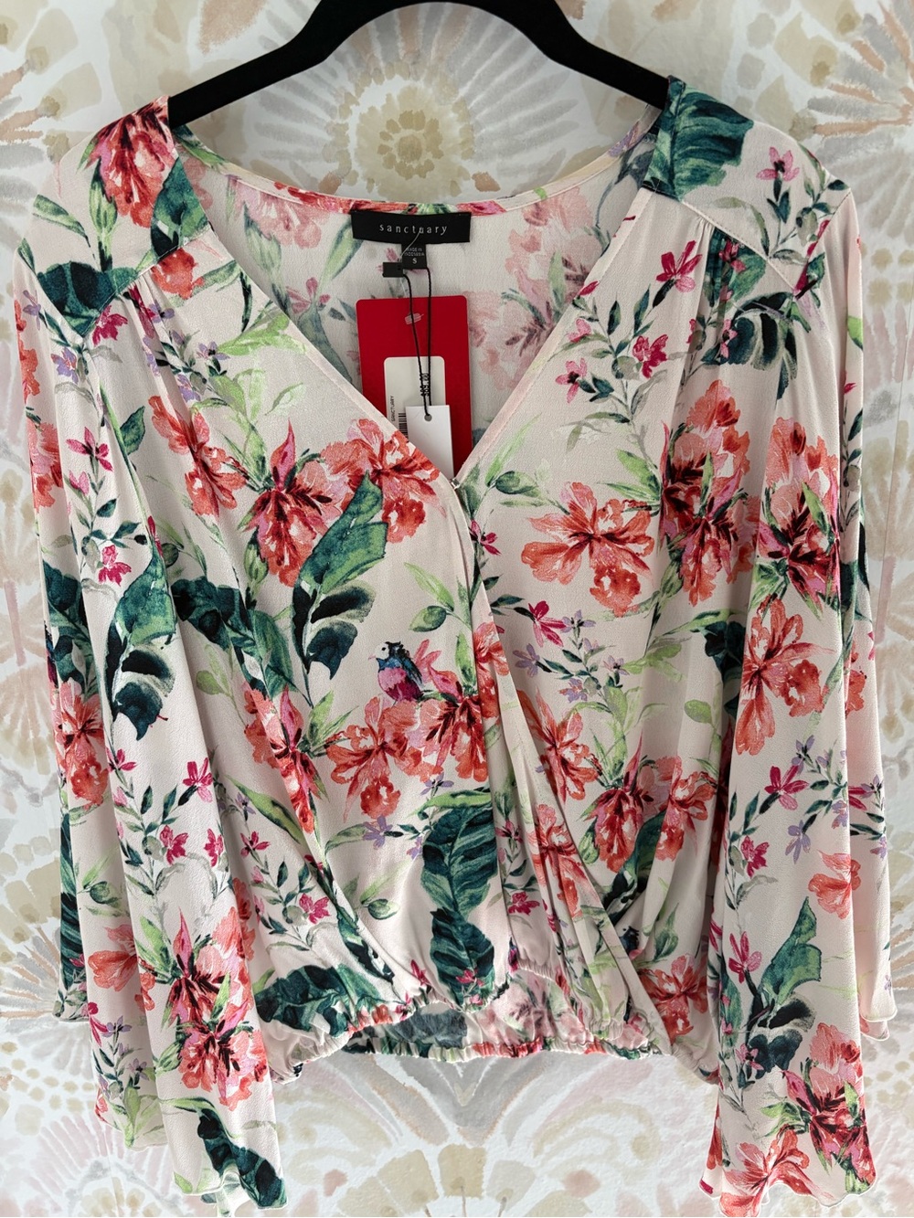 NWT Sanctuary Gilligan Wrap Top Paradise Floral V-Neck Blouse | Small
